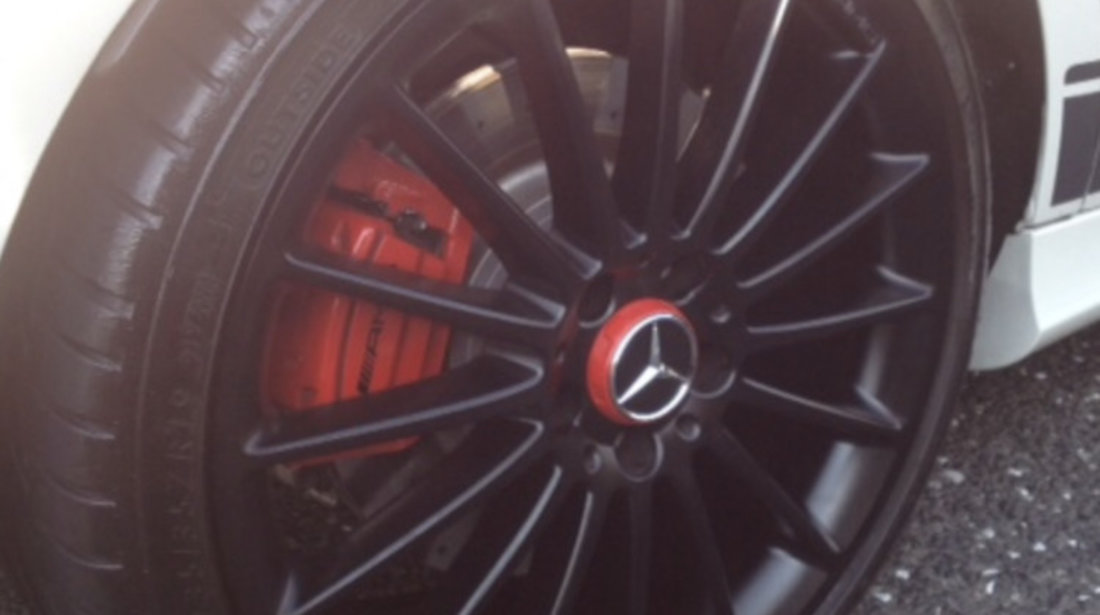 Mercedes AMG wheel centre caps red 75mm