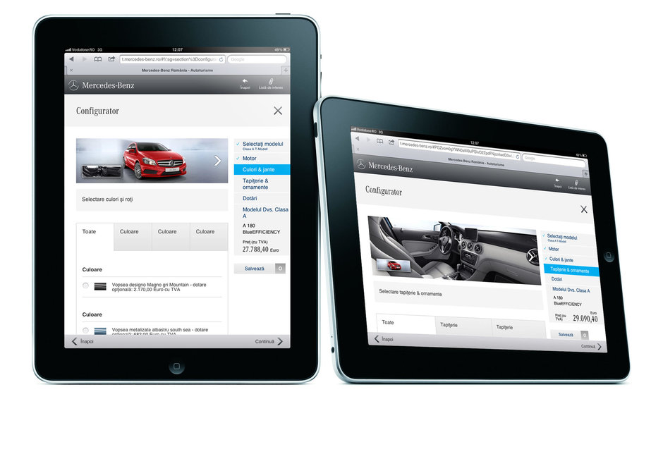 Mercedes-Benz Romania a lansat o versiune a site-ului pentru tablete