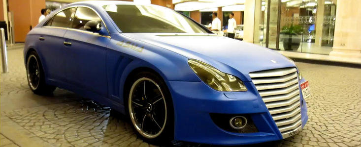 Mercedes CLS cu kit ASMA si folie bleu mat - Kitsch sau extravaganta?