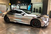 Mercedes S63 AMG Coupe cu folie cromata