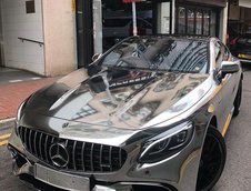 Mercedes S63 AMG Coupe cu folie cromata