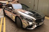 Mercedes S63 AMG Coupe cu folie cromata