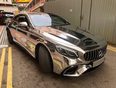 Mercedes S63 AMG Coupe cu folie cromata