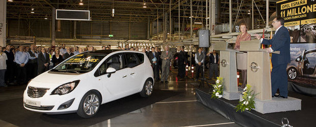 Meriva este autovehiculul 11 milioane produs de fabrica Opel din Figueruelas