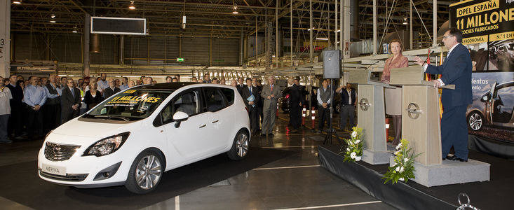 Meriva este autovehiculul 11 milioane produs de fabrica Opel din Figueruelas