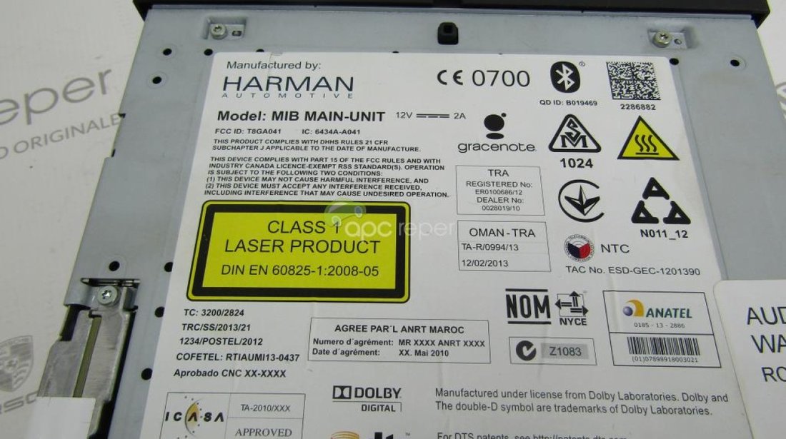 MiB Main Unit Audi A3 8V - cod 8V0035036B Mib2 - 2Sd Card + Sim