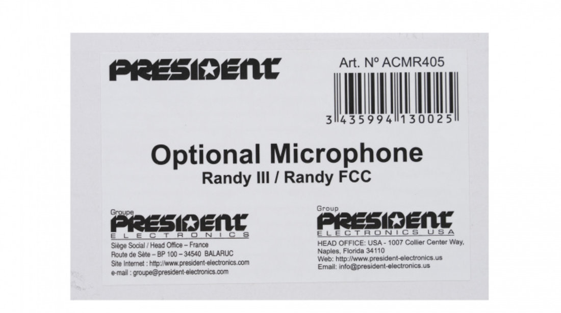 Microfon extern pentru statie radio President RANDY III PNI-ACMR405