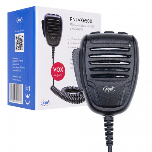 Microfon PNI VX6500 cu functie VOX, cu mufa RJ11, pentru statii radio CB PNI HP 6500 si PNI HP 7120 ...