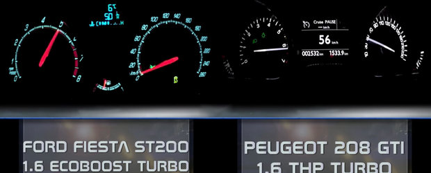 Micutele hot-hatch-uri isi incordeaza muschii. Ford Fiesta ST200 versus Peugeot 208GTi
