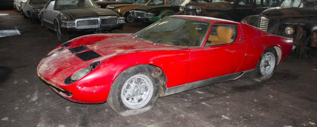 Mina de aur: 81 de masini legendare gasite intr-un depozit din Franta, printre ele si un Lamborghini Miura