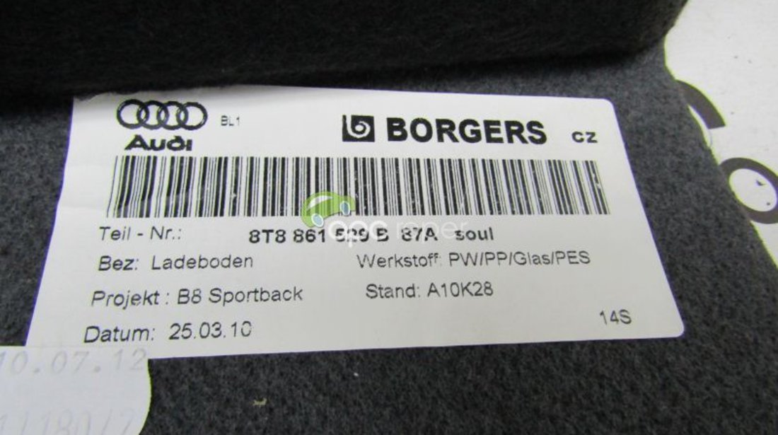 Mocheta portbagaj Audi A5 8T 2014 cod 8T8861259B 87A