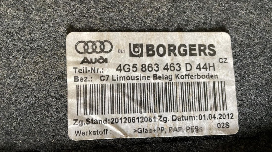 Mocheta portbagaj Audi S6 2011-2014 cod: 4G5863463D