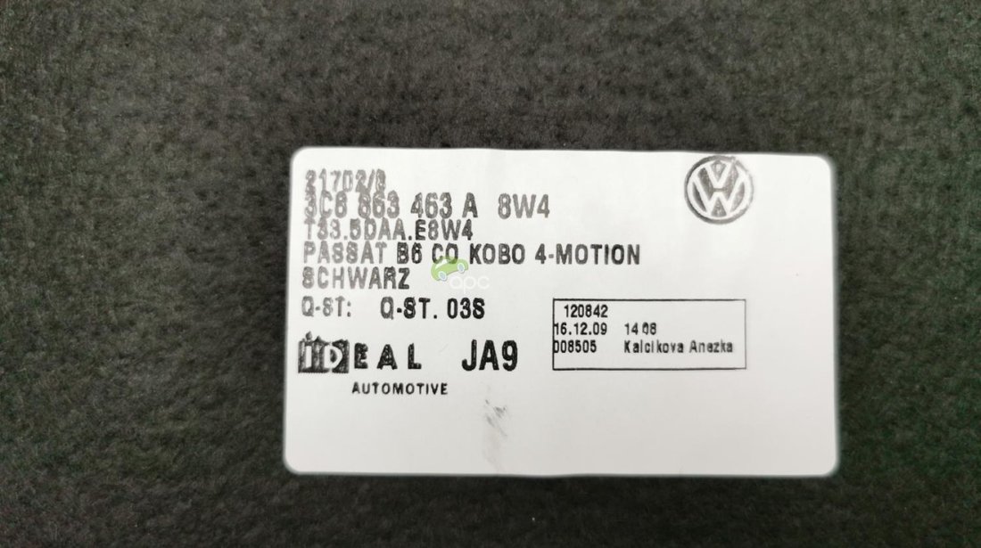 Mocheta portbagaj VW Passat CC (2008 - 2017) - Cod: 3C8863463A
