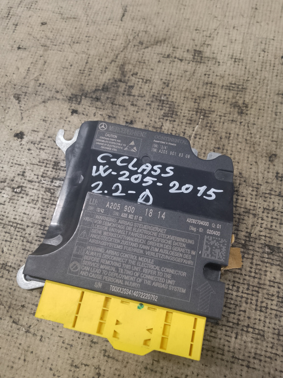 Modul airbag Mercedes C Class W205 2.2 Motorina 2015, A2059001814