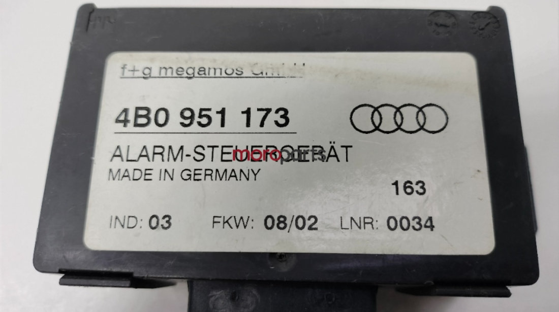 Modul alarma Audi A6 4B2 (C5) Berlina 2002 1.9 TDI OEM 4B0951173