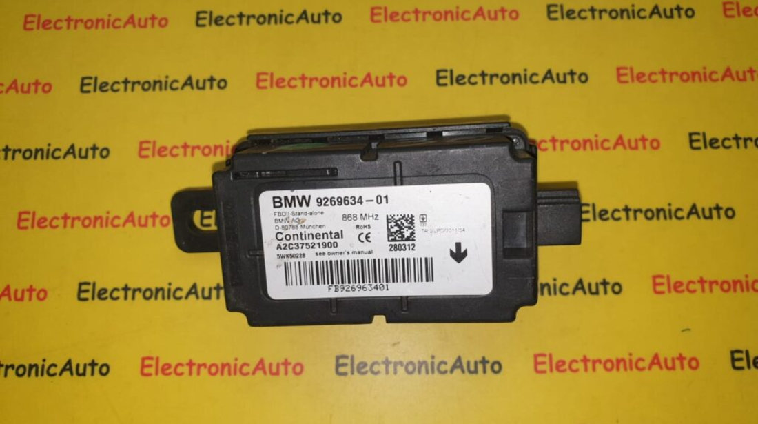 Modul Alarma BMW serie 1 3, 9269634-01, 5WK50228