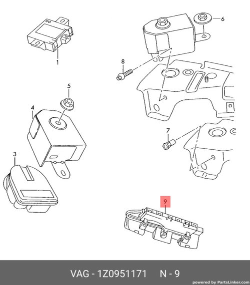 Modul alarma Skoda Octavia II 2005 Combi SKODA OCTAVIA [ 1959 - 1971 ] OEM 1Z0951171