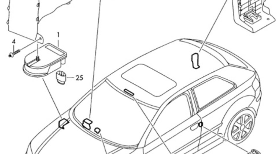 Modul alarma Volkswagen Touran (1T) Monovolum 2006 1.9 TDI OEM 1K0907719C