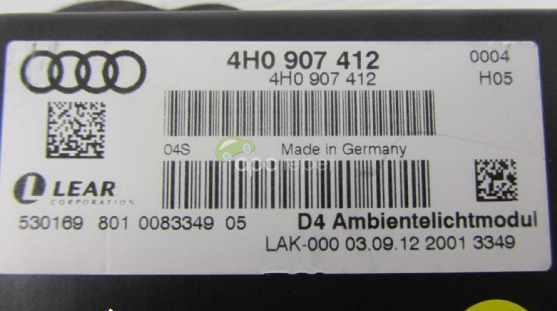 Modul ambient lumini original Audi A8 S8 4H cod 4H0907412