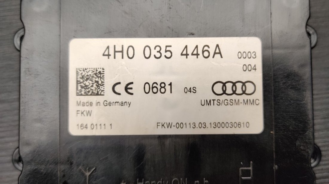 Modul amplificator GSM Audi A4 B8 2014 4H0 035 446A / 4H0035446A