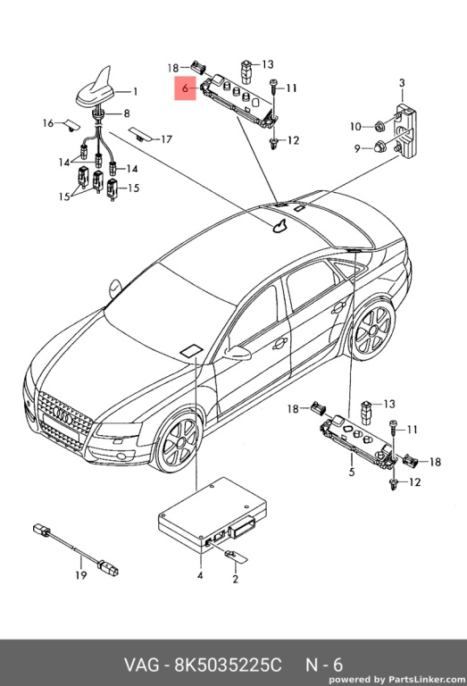 Modul antena Audi A4 B8 2.7 TDI CGK OEM 8K5035225C