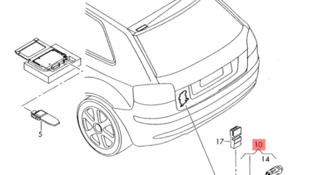 Modul antena radio ​​Audi A3 (8P1) Coupe 2003 2.0 FSI OEM 8P0035225D