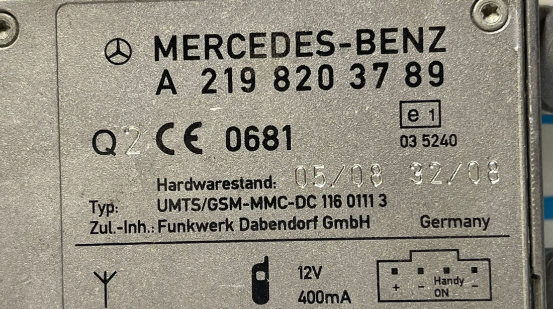 Modul Antena Radio Mercedes Clasa S Class W221 S320 2005 - 2013 Cod A2198203789 [2164]