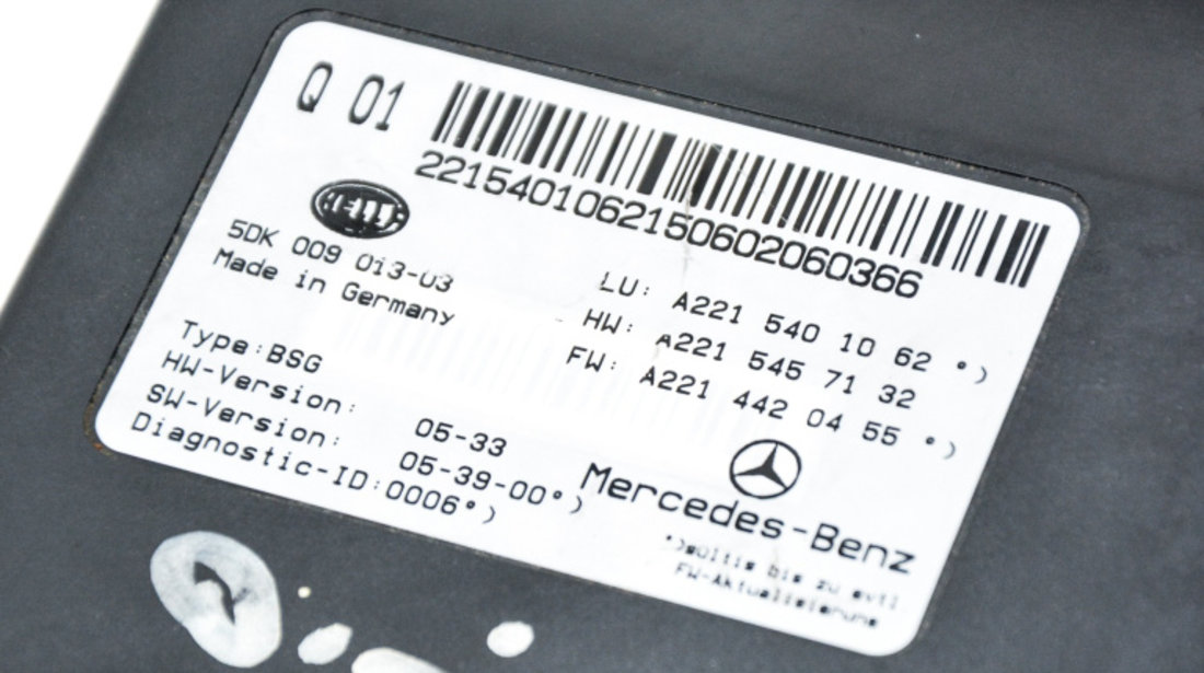 Modul Baterie Mercedes-Benz S-CLASS (W221) 2005 - 2013 Motorina A2215401062, A2215457132, A2214420455, A0025426119