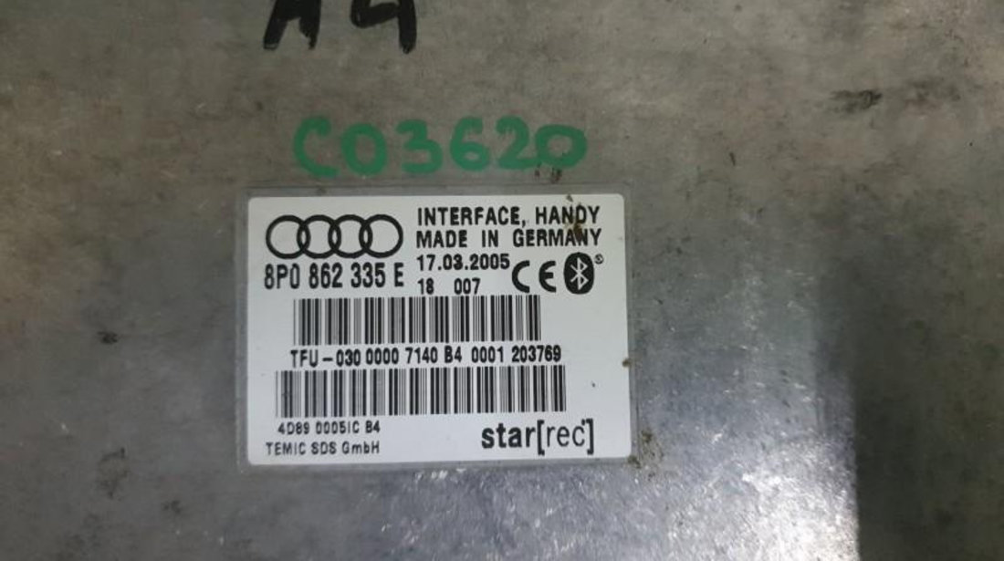 Modul bluetooth Audi A4 (2004-2008) [8EC, B7] 8p0862335e