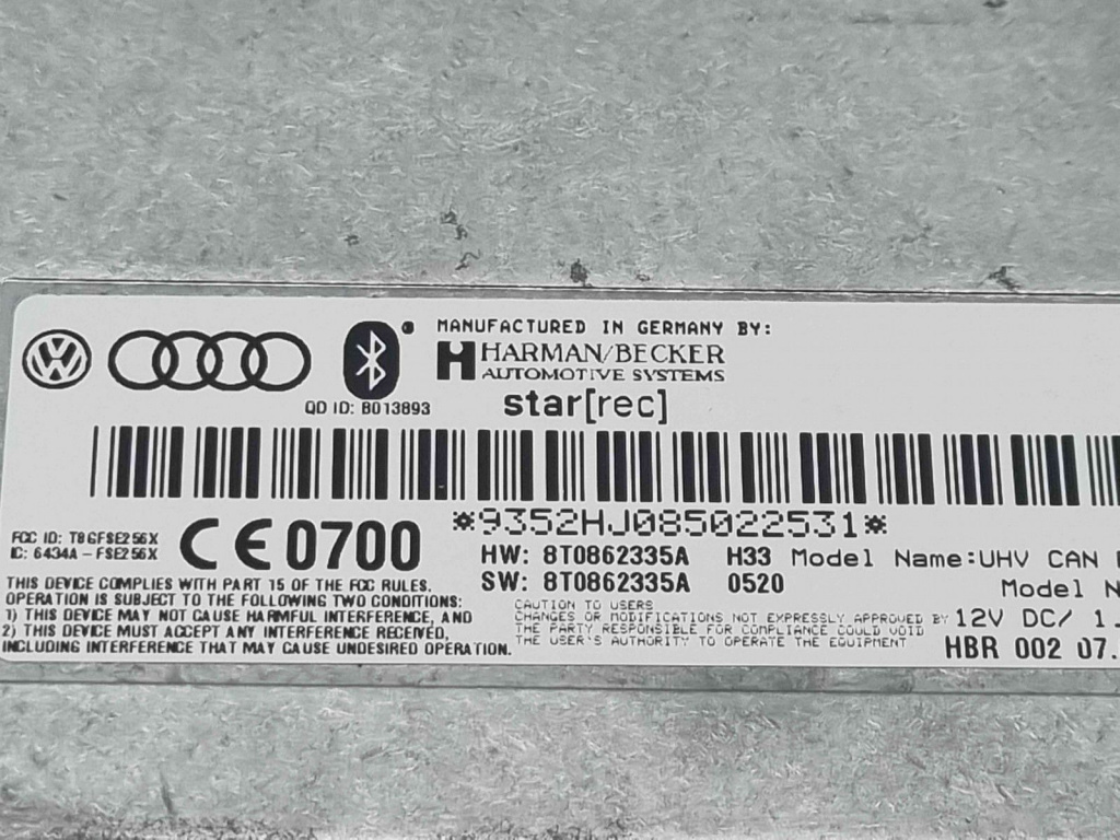 Modul bluetooth Audi A4 (8K5, B8) Avant [Fabr 2008-2015] 8T0862335A