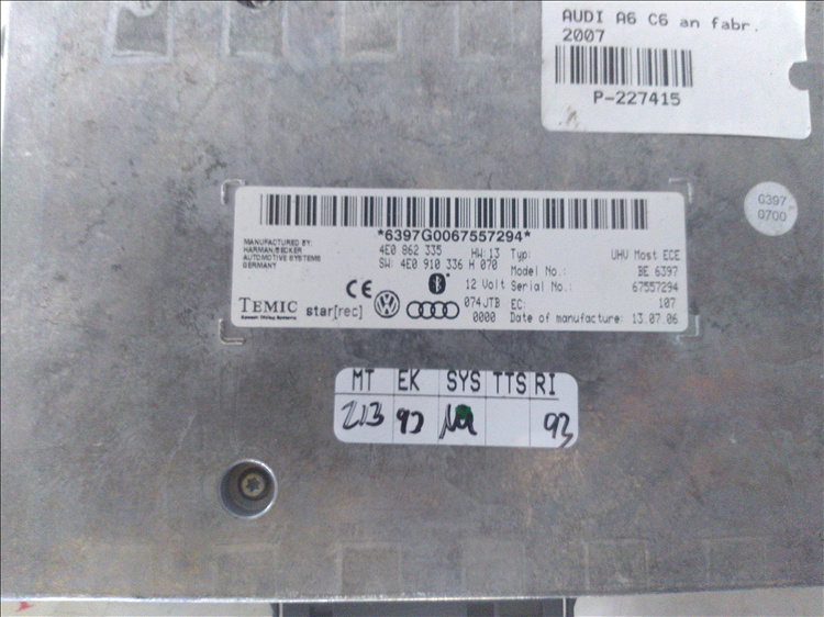 Modul bluetooth AUDI A6 C6 an fabr. 2007