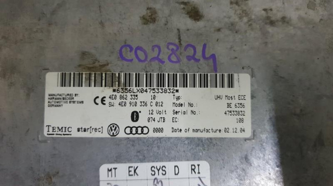 Modul bluetooth Audi Q7 (2006->) [4L] 4e0862335