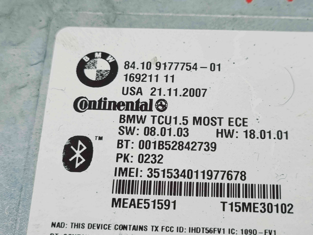 Modul bluetooth Bmw 3 Touring (E91) [Fabr 2005-2011] 9177754