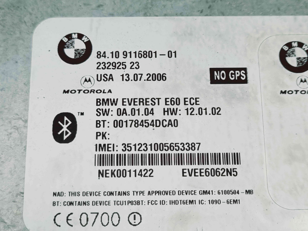 Modul bluetooth Bmw 5 (E60) [Fabr 2004-2010] 9116801