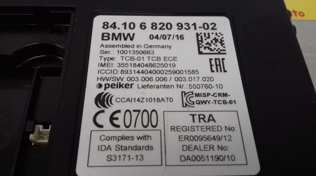 Modul Bluetooth BMW Seria 1, 84106820931