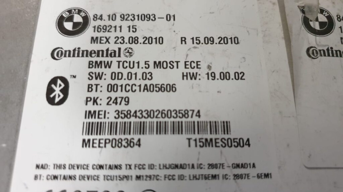 Modul Bluetooth BMW X5, 8410923109301, 16921115,