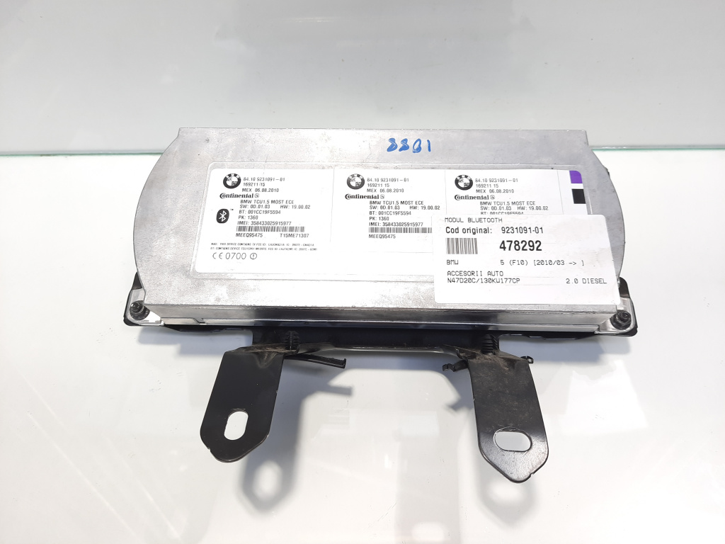 Modul bluetooth, cod 9231091-01, Bmw 5 (F10) (id:478292)