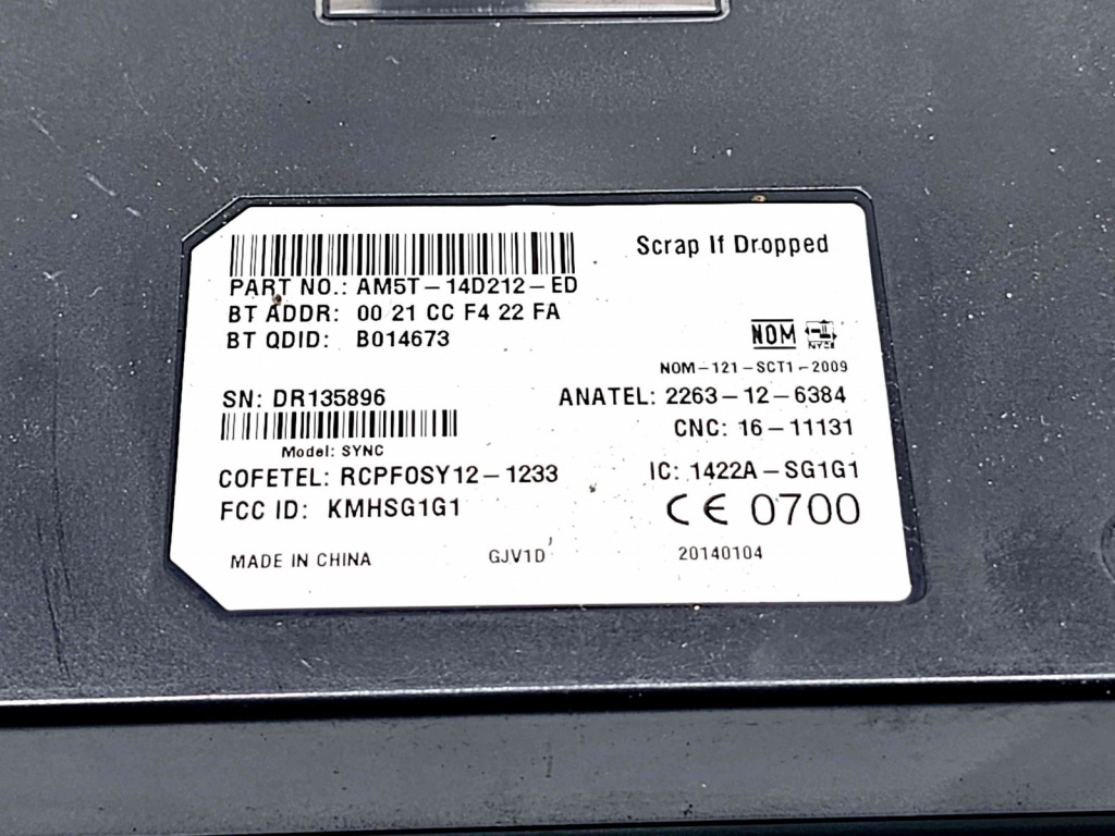 Modul bluetooth Ford C-Max 2 [Fabr 2010-2015] AM5T-14D212-ED
