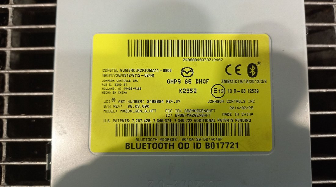 MODUL BLUETOOTH MAZDA 6 6 - - (2012 2016)