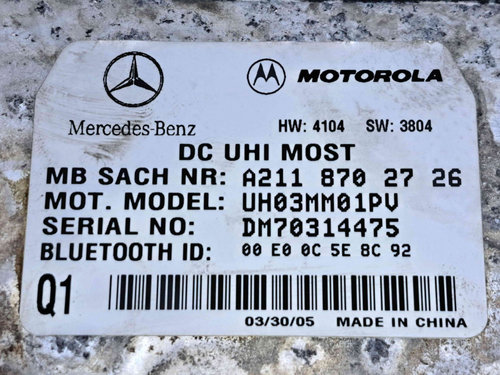 Modul bluetooth Mercedes Clasa A (W169) [Fabr 2004-2012] A2118702726