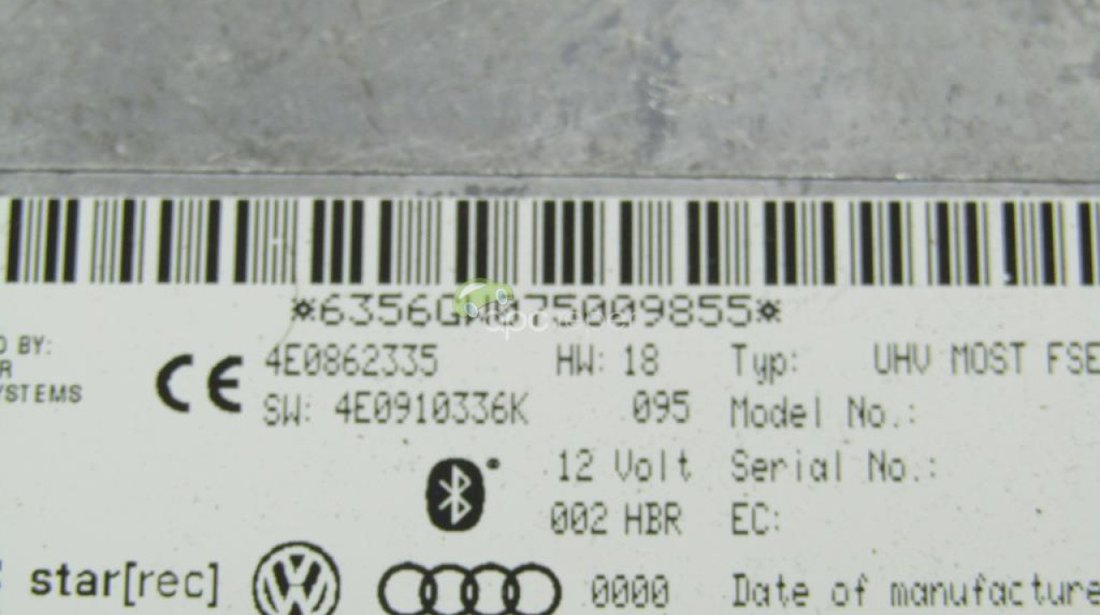 Modul Bluetooth Original Audi A4 B8 / A5 cod 4E0862335 - 4E0910336K