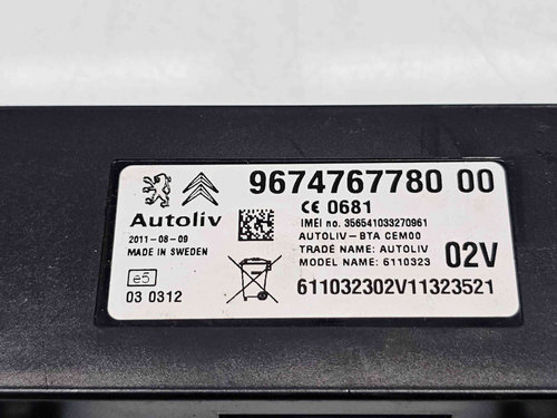 Modul bluetooth Peugeot 508 Break GT [Fabr 2010-2018] 9674767780