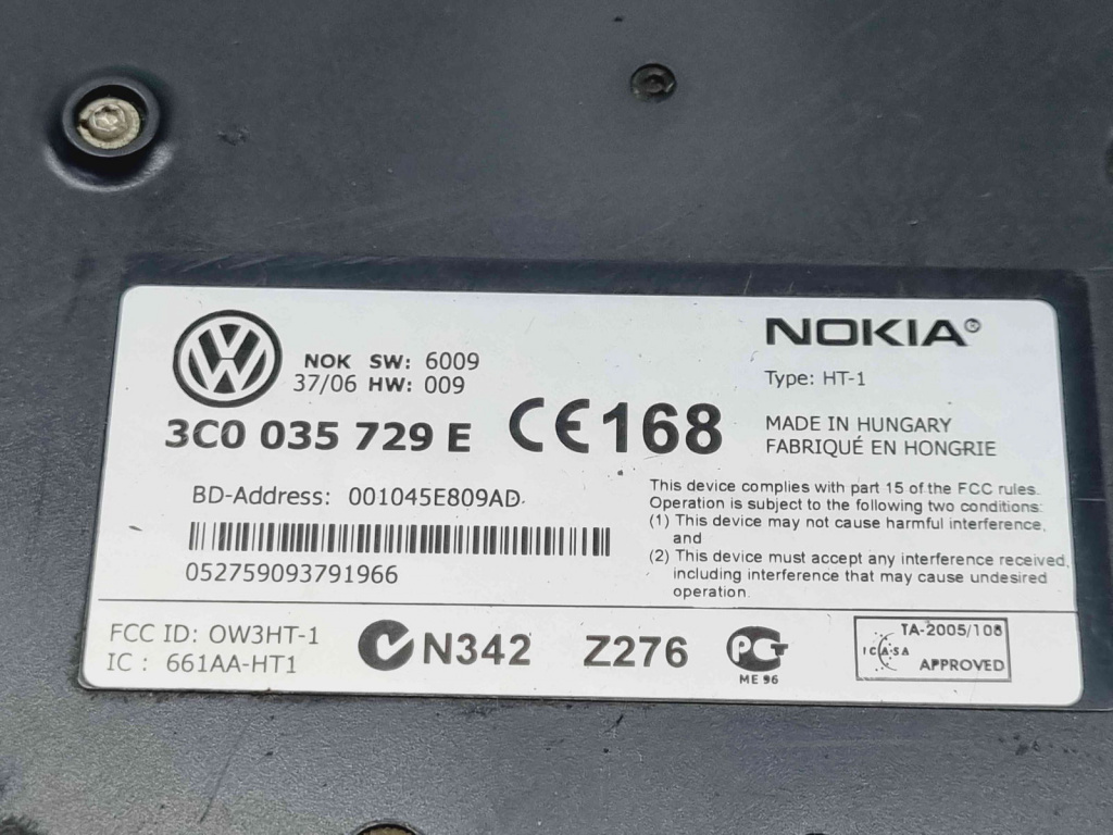 Modul bluetooth Volkswagen Passat B6 (3C2) [Fabr 2005-2010] 3C0035729E