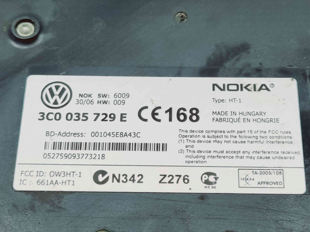 Modul bluetooth Volkswagen Passat B6 Variant (3C5) [Fabr 2005-2010] 3C0035729E