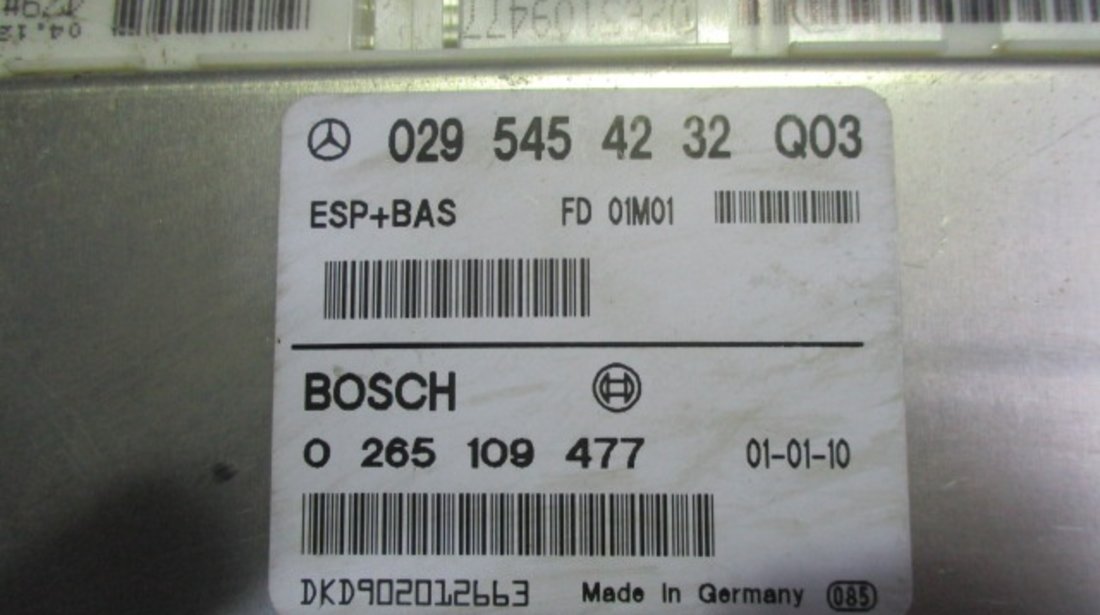 MODUL / CALCULATOR ABS BOSCH 0265109477 MERCEDES A-CLASS W168 1.4 FAB. 1999 - 2004 ⭐⭐⭐⭐⭐