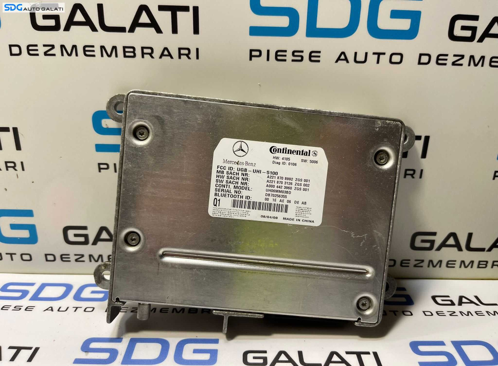 Modul Calculator Bluetooth Mercedes Clasa S Class W221 S320 2005 - 2013 Cod A2218708992 A2218703126 A0004423960 [2167]