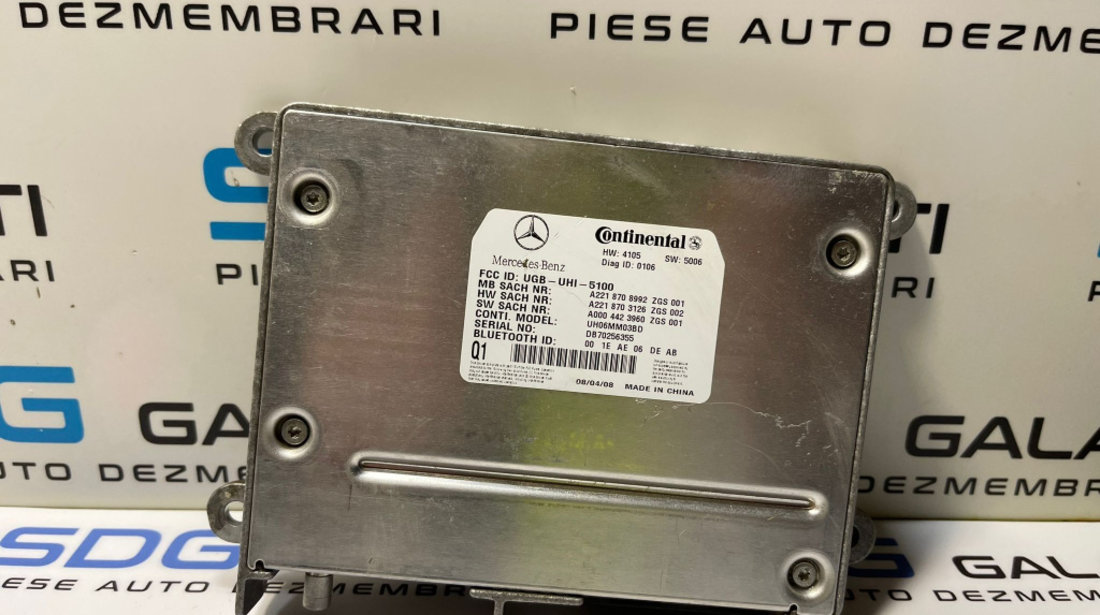 Modul Calculator Bluetooth Mercedes Clasa S Class W221 S320 2005 - 2013 Cod A2218708992 A2218703126 A0004423960 [2167]