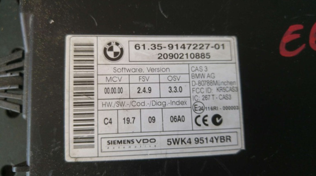 Modul calculator confort bmw seria 5 e60 5wk49514ybr 6135914722701