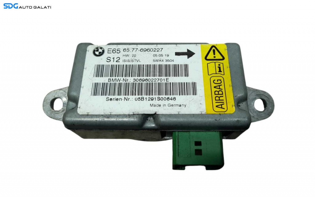 Modul Calculator Senzor Airbag de pe Usa Portiera Stanga Fata Sofer BMW Seria 7 E65 E66 730D 2001 - 2008 Cod 65776960227 6960227 [N0624]