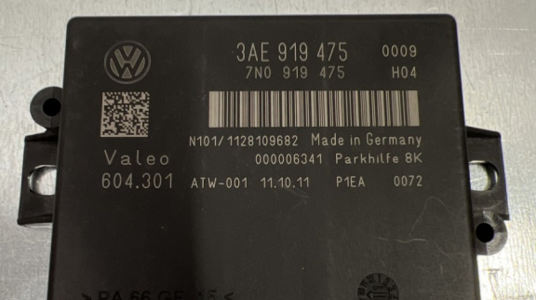 Modul calculator senzori parcare Volkswagen Passat B7 Variant 2.0 TDI DSG 170cp sedan 2012 (3AE919475)